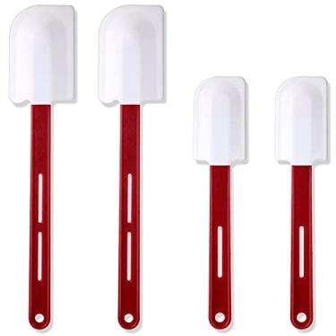 Imagem de Norme 4 espátulas de silicone de alta temperatura, espátulas de borracha resistente ao calor, raspador comercial de silicone com alça para cozinha, utensílio de mistura, pode ser lavado na lava-louças