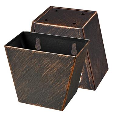 Imagem de HAIICEN Captador de tampa de cerveja rústica inoxidável montado na parede balde de garrafa de refrigerante com aberturas de drenagem ao ar livre (2 peças de cobre envelhecido)