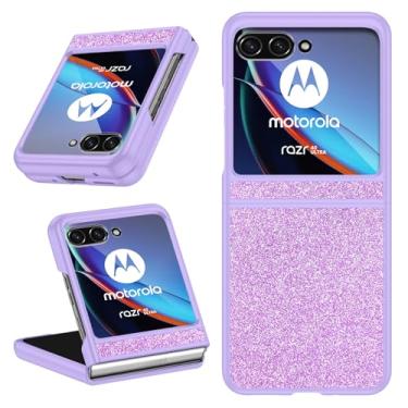 Imagem de BENTOBEN Capa protetora de luxo para Motorola Razr 40 Ultra/Razr 2023/Razr Plus Glitter Bling Case para Moto Razr 40 Ultra/Razr 2023/Razr Plus, purpurina roxa