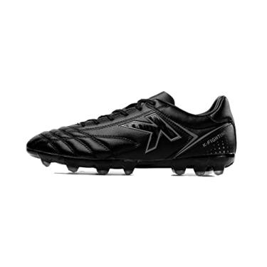 Imagem de KELME Chuteiras de futebol masculinas/femininas – tamanhos adultos unissex de couro de microfibra AG/FG, Preto, 38
