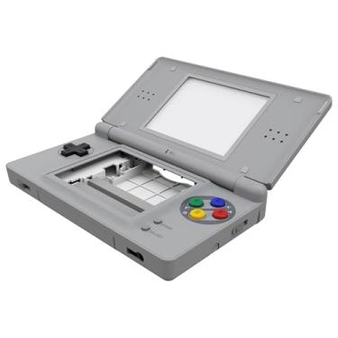 Imagem de eXtremeRate SFC SNES Capa de substituição completa estilo europeu clássico para Nintendo DS Lite, capa de console portátil personalizada com botões, lente de tela para Nintendo DS Lite NDSL - Console