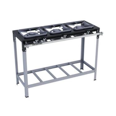 Imagem de Fogão Industrial 3 bocas 30X30 S2020 Metalmaq, Gás de Botijão (GLP)