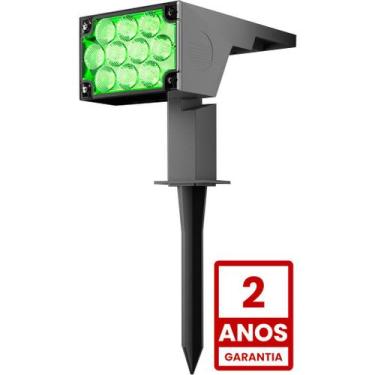 Imagem de Luminaria Spot Solar Espeto Jardim LED 12h Luz Verde - Oversun