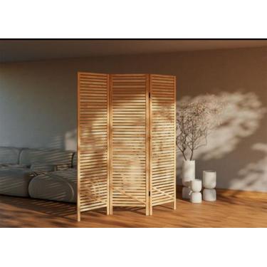 Imagem de Biombo Decorativo 3 Folhas em Madeira Maciça Oliver Espresso Móveis