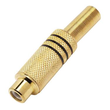 Imagem de Plug RCA Femea Metal GOLD JCRC0002 Dourado STORM