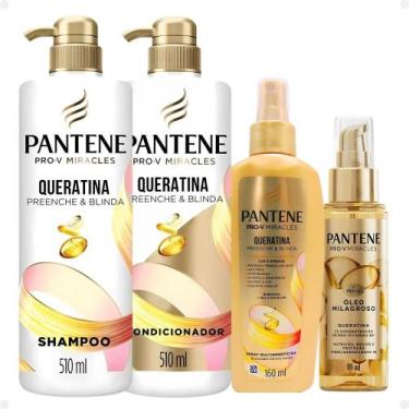 Imagem de Kit Pantene Pro-V Miracles Queratina: Shampoo 510ml, Condicionador 510