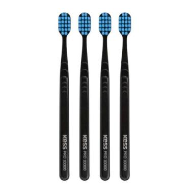 Imagem de Kit Escova Dental Extra Macia Kess Pro 10k Belliz Azul C/4 - BELLIZ CO