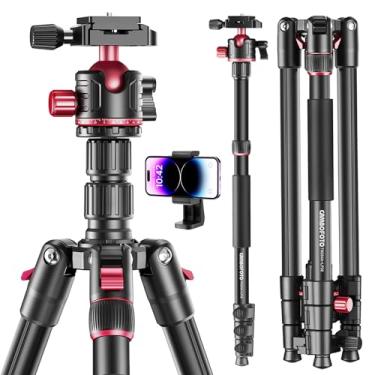 Imagem de CAMBOFOTO Tripé de fotografia profissional de câmera de 188 cm, cabeça esférica de alumínio DSLR/SLR tripé e monopé com bolsa de transporte compatível com binóculos Canon Nikon Laser Telescope (peso 1,3 kg, carga de 6,8 kg)