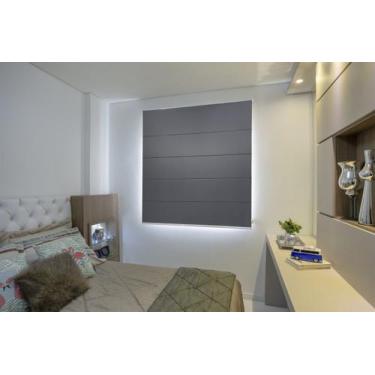 Imagem de Persiana Romana (2,00Larg. x 2,50Alt.) Blackout Cinza Escuro - Vogafle