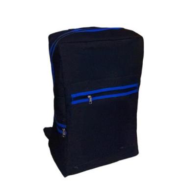 Imagem de Mochila Jeans Feminino Masculino Lisa Repartições em Zíper Espaçosa Di