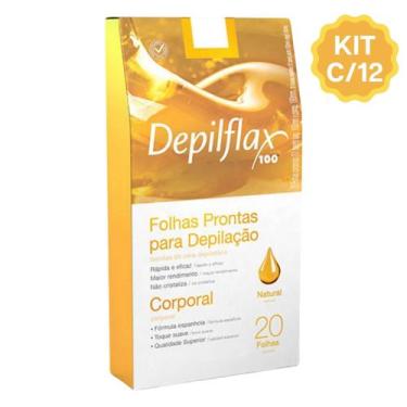 Imagem de Kit 12 Caixas Folhas Prontas Cera Depilatória Depilação Corporal Depil