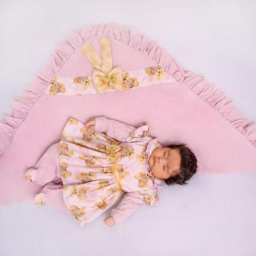 Imagem de Saida Maternidade Bebe Ursinha Menina Com Vestido - PEQUENO ANJO, Rosê