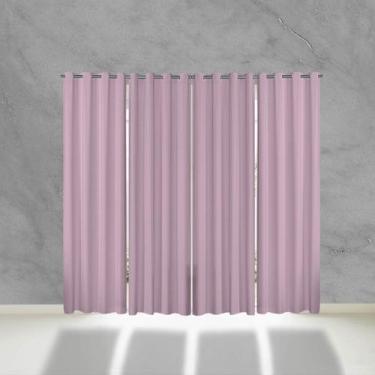 Imagem de Cortina Blackout de PVC 5,60m x 2,50m Rosa para Varão Simples - Feffo 