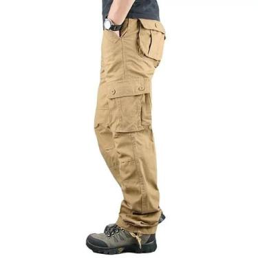 Imagem de Calça Cargo Tática Masculina Camuflada - Algodão - Para Trabalho e Cam