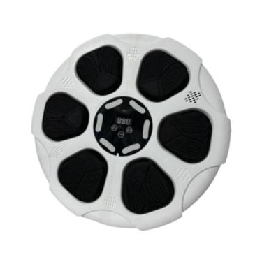 Imagem de Dynwave Máquina de boxe musical eletrônico, alvo de parede com luz, treinador de boxe montado na parede, almofada de perfuração para esportes, academia em, Brancopreto Sem Luvas