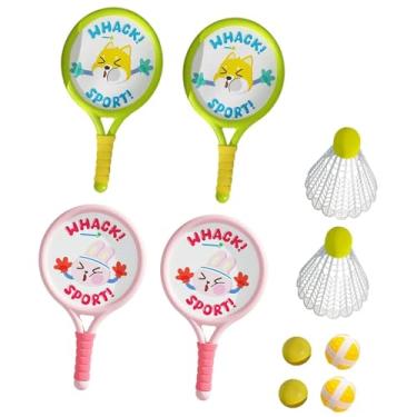 Imagem de kowaku 4Pcs Crianças Badminton Raquetes Set Badminton Petecas com Bola Volantes Presente resistente Badminton Racquet para o gramado exterior