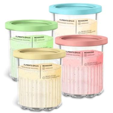 Imagem de Fwioaor Ninja Creami Deluxe 11-in-1 XL Family Size NC500/NC501 Pints - 4 Pack, 24 oz -Used to hold all kinds of frozen food-Dishwasher Safe/BPA-Free/Leak Proof