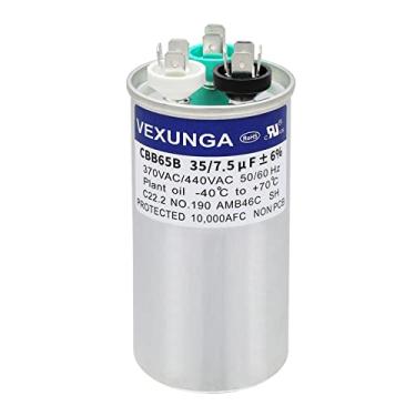 Imagem de VEXUNGA 35/7,5 Uf 35 + 7,5 Mfd 370V Ou 440V Partida Dupla Redonda Capacitor A/C Cbb65 Cbb65B Capacitores de Ar Condicionado para Unidade Ca Partida do Motor do Ventilador Ou Bomba de Calor Ou Condensa