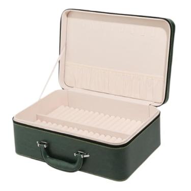 Imagem de YIJU Pulseira caixa de armazenamento jóias estojo elegante titular recipiente pulseira organizador para shopping venda casa quarto, Verde, 35x24x14cm