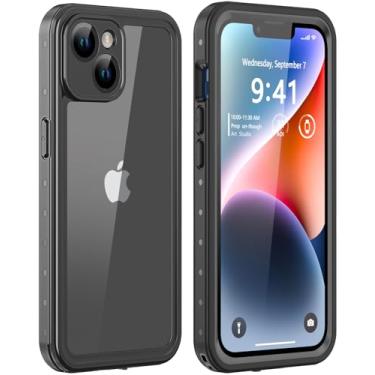 Imagem de ZWWADR Design para iPhone 14 capa à prova d'água com protetor de tela embutido, à prova de choque, à prova de poeira, capa protetora para celular para iPhone 14 6,1 polegadas (transparente)