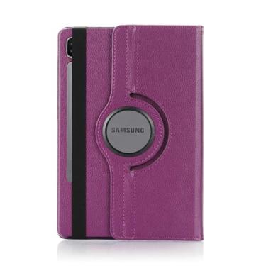 Imagem de ZZOUGYY Capa de tablet para Samsung Galaxy Tab S6 10.5 T860 T865 T867 (versão 2019), capa de couro ultrafina com suporte para Galaxy Tab S6 2019 SM-T860 SM-T865 SM-T867 10,5 polegadas (rosa-roxo)
