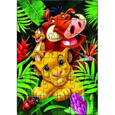 Imagem de Quebra-Cabeça Jogo Infantil Rei Leão2 36 Peças MDF 18x26 - Brothers Mi