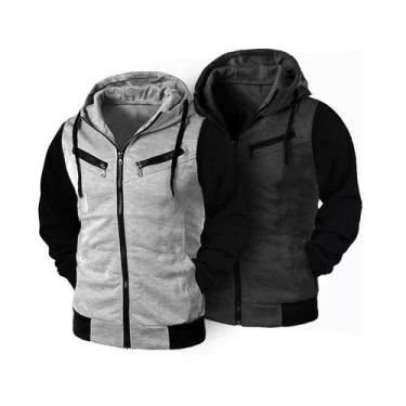 Imagem de Kit 02 Blusas De Frio Com Capuz Casaco Mmasculino e Feminino Ramazzoni