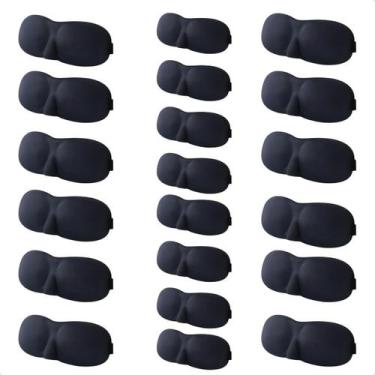 Imagem de Kit 20 Máscara Para Dormi 3d Tapa Olho Ajustável Melhor Sono Poliéster