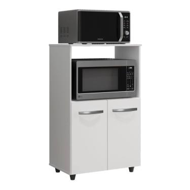 Imagem de Armário Multiuso Cozinha Para Forno Micro-ondas Thaís 02 Portas Branco - Desk Design