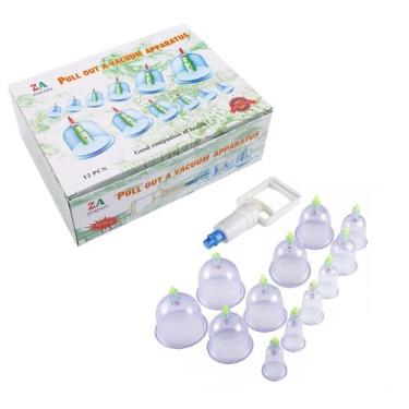 Imagem de Kit 12 Ventosas Corporais Terapeuticas Ventosaterapia Copos Massoterap