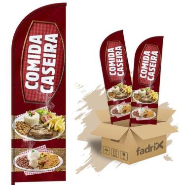 Imagem de Wind Banner Dupla Face 3mt Comida Caseira Kit C/ 2unds - Fadrix