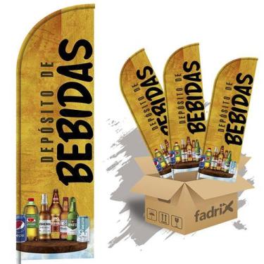 Imagem de Wind Banner Dupla Face 3mt Depósito de Bebidas Kit C/ 3unds - Fadrix