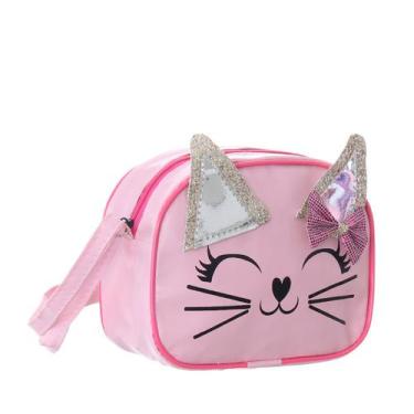 Imagem de Bolsa Infantil Love Gatinha Com Brilho Para Meninas Bolsa de Princesa 