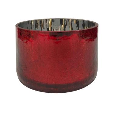 Imagem de Castiçal Vaso De Vidro Vermelho 12Cm