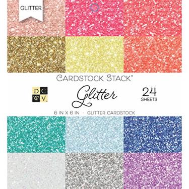 Imagem de DCWV Cartolina 6 x 6 Glitter Stack, 24 folhas