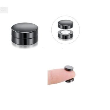 Imagem de Brinco Masculino Falso Alargador Pressão Imã Prata 6Mm - 3Istore