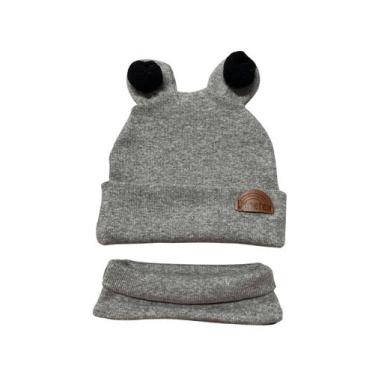 Imagem de Touca para bebê /criança Inverno gorro com cachecol - VANETEX, Cinza, 