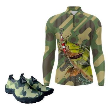 Imagem de Camiseta Pesca Uv 50 Sapatilha Nautica Aquatica Pescaria - DUARTE FISH