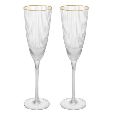 Imagem de Taça Lines (2 Unidades - 300 ml) - Wolff, com Fio de Ouro