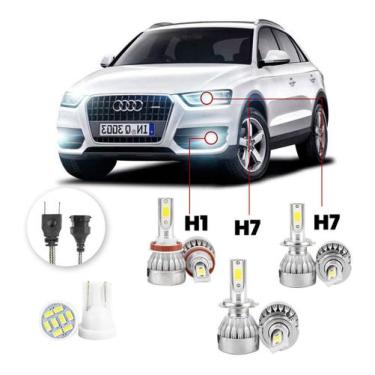 Imagem de Kit Lampadas Led Audi Q3 2009 A 2014 H11 H7 H7 20000lm - V10, Branco