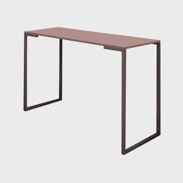 Imagem de Mesa Escrivaninha 90cm Stan Home Office Industrial Consultório Ferro Marrom mdf Rose - Ahz Móveis