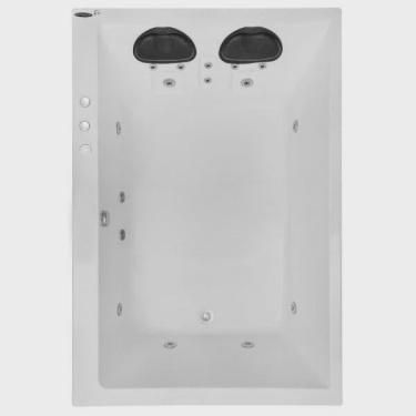 Imagem de Banheira Hidromassagem Astra Double Cayman Super Luxo 180cmx120cmx52cm - 08 Jatos Acrílico P6 Com