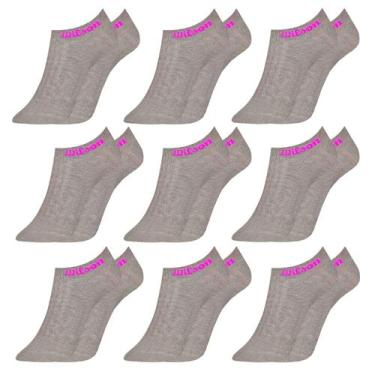 Imagem de Kit 9 Pares Meias Wilson Cano Curto Feminina Cinza