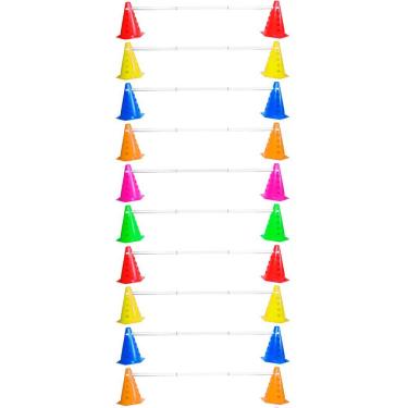 Imagem de Kit Agilidade Treinamento Funcional 20 Cones com Barreira