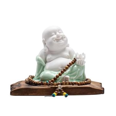 Imagem de FTOQWZXV Censário de cachoeira estátua de Buda Maitreya ornamento em bastão queimador de incenso cerâmica ornamentos de cerimônia de chá estátua de adorno de budismo suporte de incenso interno