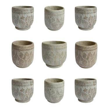 Imagem de Copinhos Para Drink Cachaça 9 Unidades Pedra Sabão Artesanal