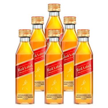 Imagem de Miniatura Whisky Johnnie Walker Red Label 50ml 6 Unidades