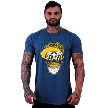 Imagem de Camiseta Longline MXD Conceito Skull Crazy Masculina-Masculino
