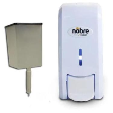Imagem de Dispenser com Reservatório 800ml para Sabonete Líquido ou Álcool Nobre