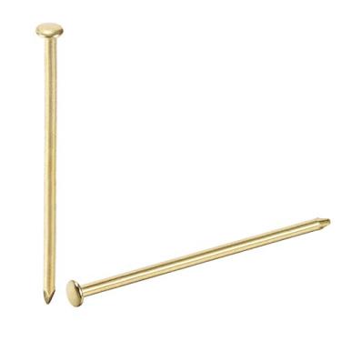 Imagem de uxcell Pregos pequenos de ferro 1,2 x 30 mm (DxL) para caixas de madeira decorativas DIY, acessórios, tom dourado, 200 peças